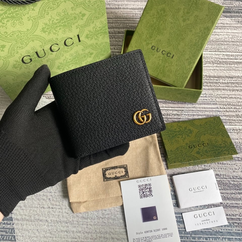Gucci Marmont Bi-Fold Wallet Black 4.3in/11cm For Men view 3