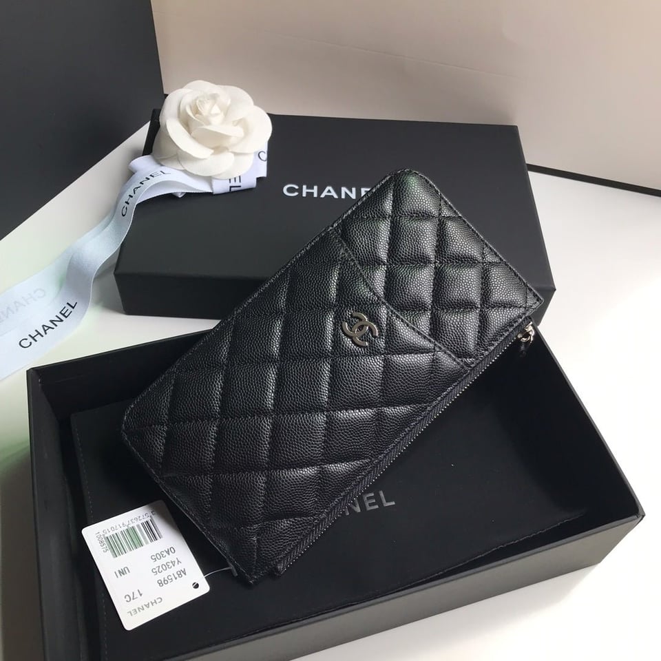 Chanel Mobile Purse 19.5 Black Grained Calfskin Icon view 2