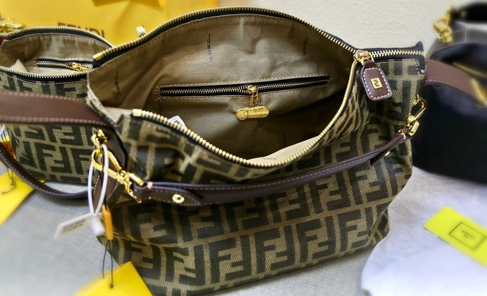Fendi Zucca Jacquard Mini Pouch Bag Brown 27Cm view 10
