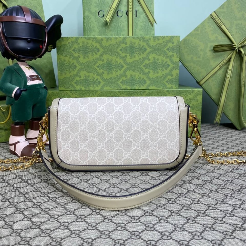 Gucci Horsebit 1955 GG Supreme Canvas Should Bag Oatmeal view 7
