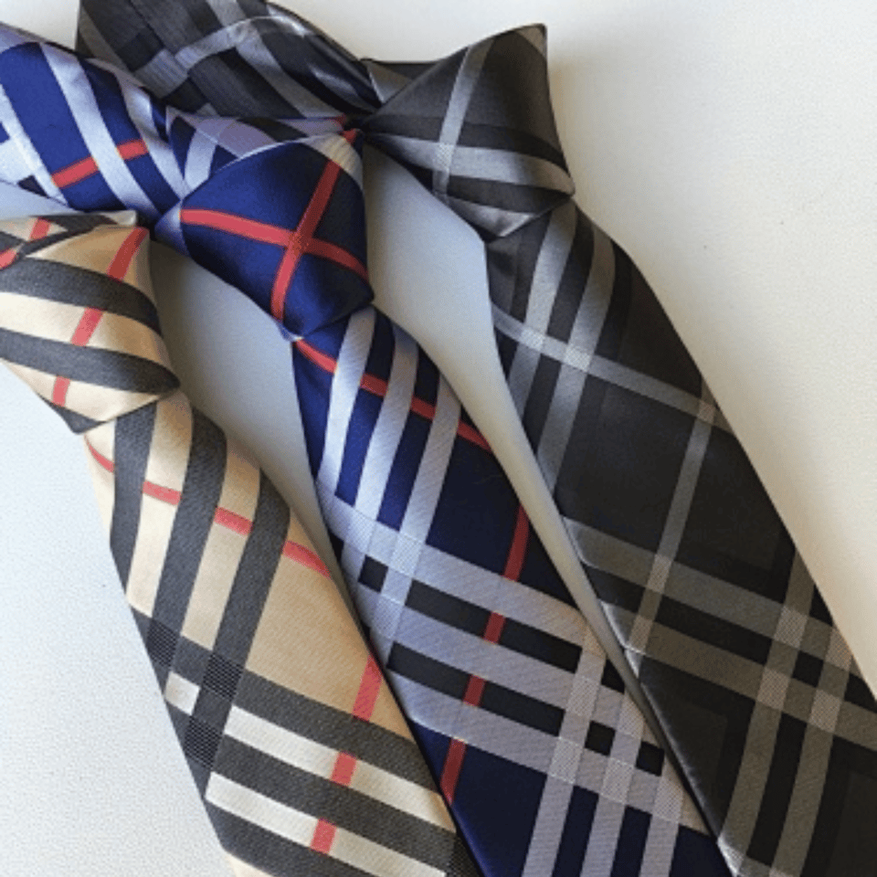 Burberry Grey Luxe Check Silk Tie For Men view 11