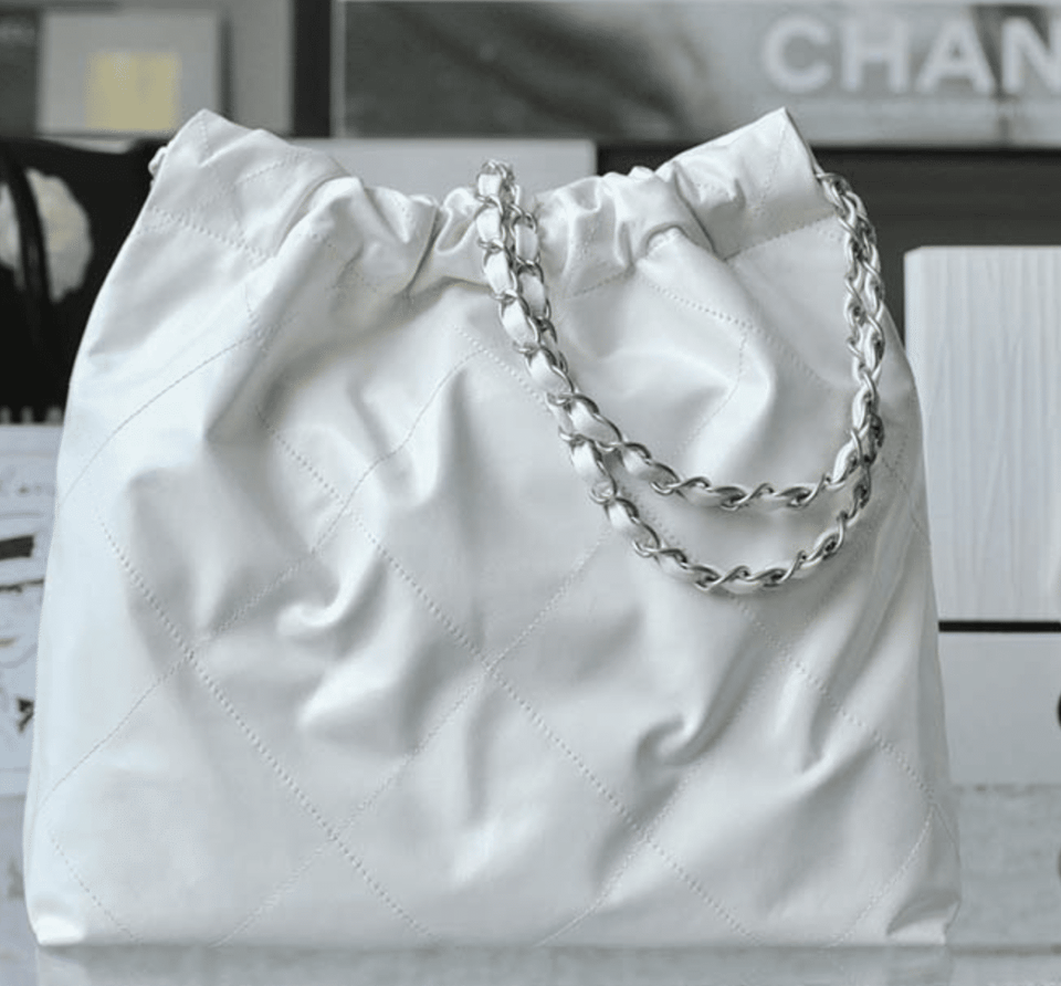 Chanel 22 Handbag White 42Cm/16.4in As3261 With Silver view 6