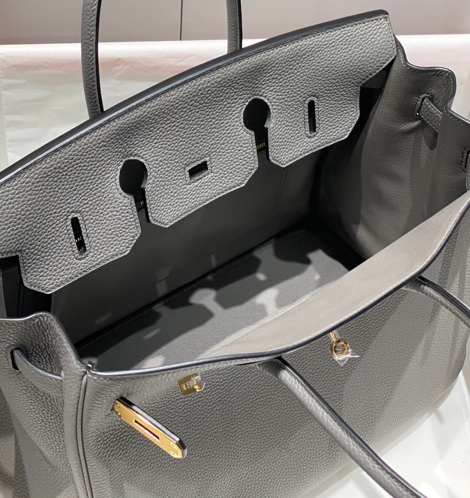 Hermes Birkin 35Cm Medium Grey Togo Leather Gold Hardware view 7