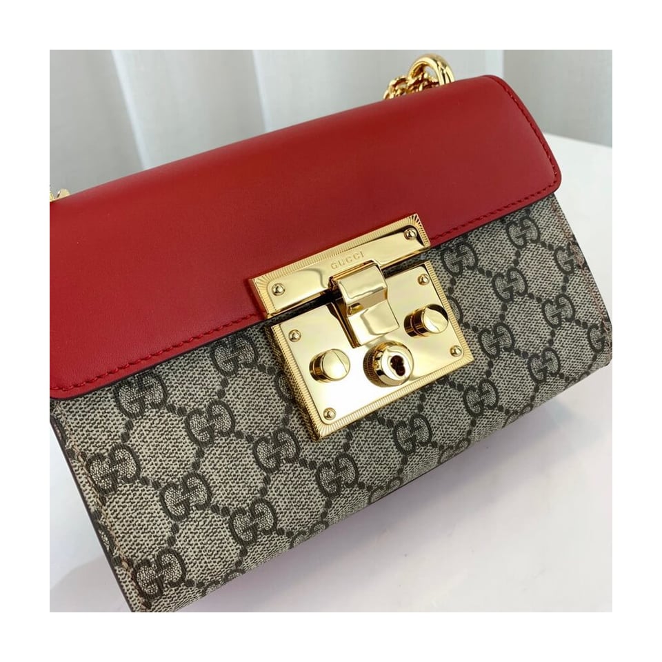 Gucci Padlock Small GG Shoulder Bag Red view 11