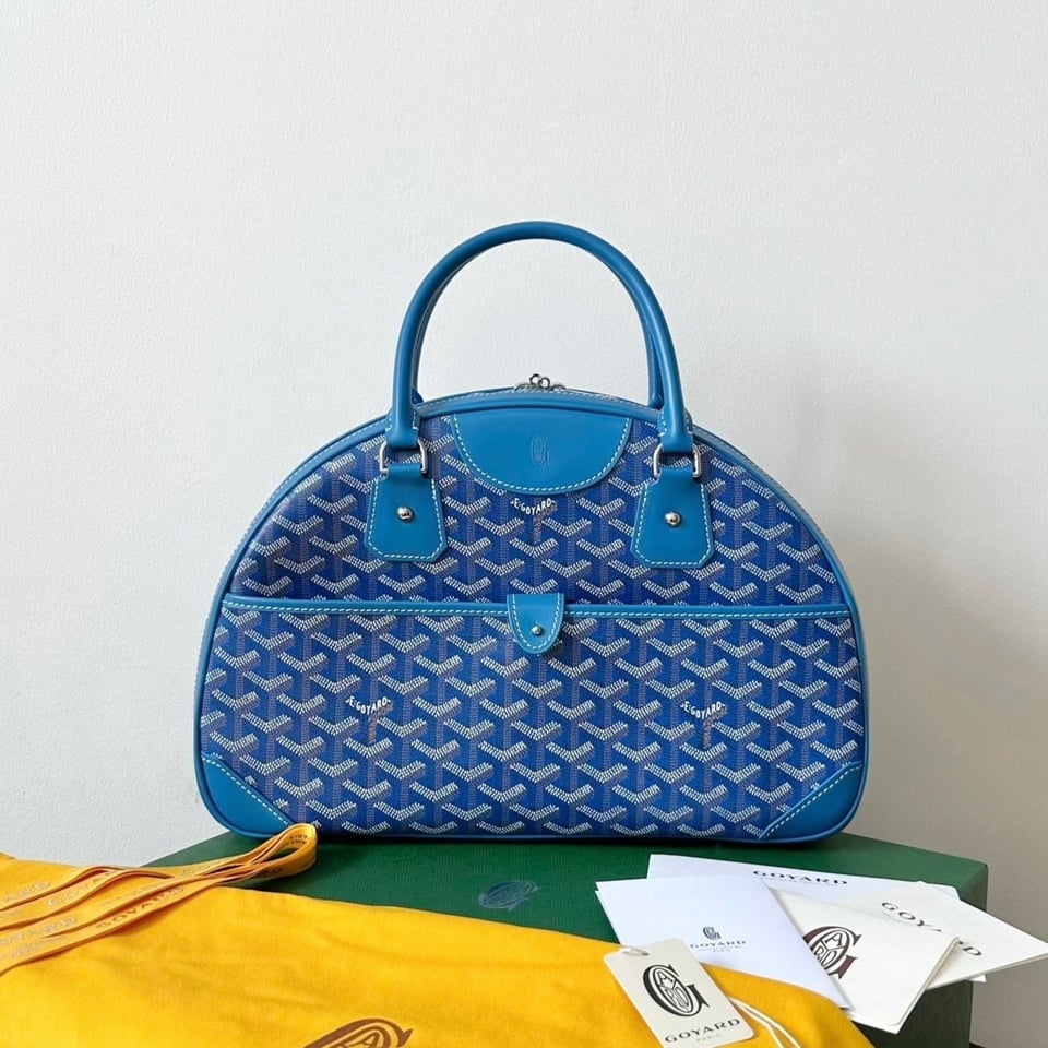 Goyard Goya Bowling Ball Medium Blue Canvas 35cm view 2