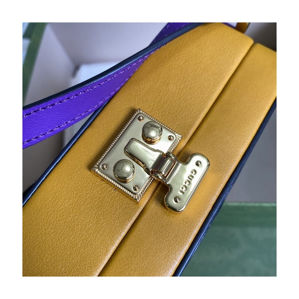Gucci Interlocking G Mini Bag in Yellow Leather view 8