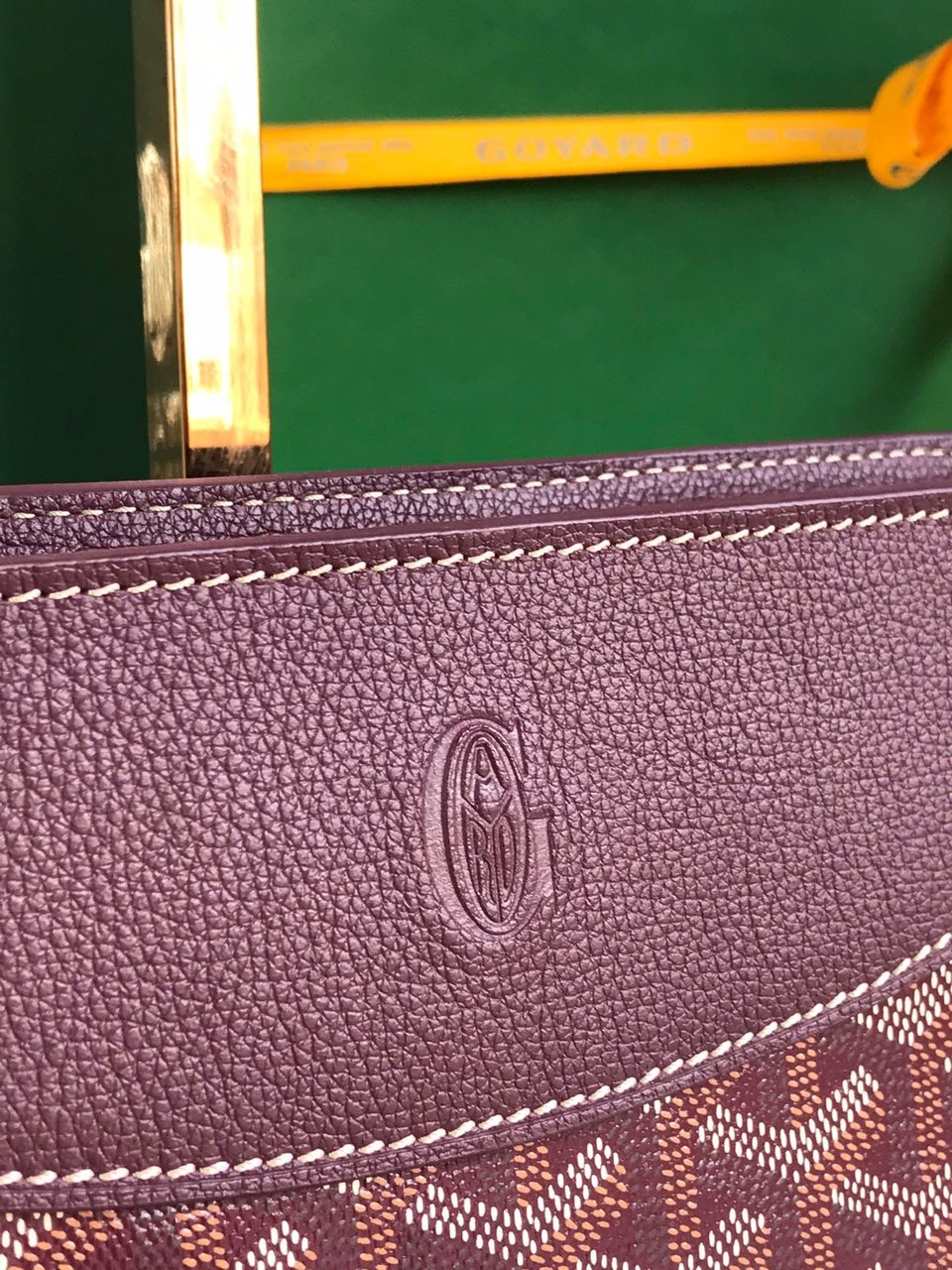 Goyard Hirondelle Bag 25 Cm Wine Red Lambskin And Goyardine Canvas view 6