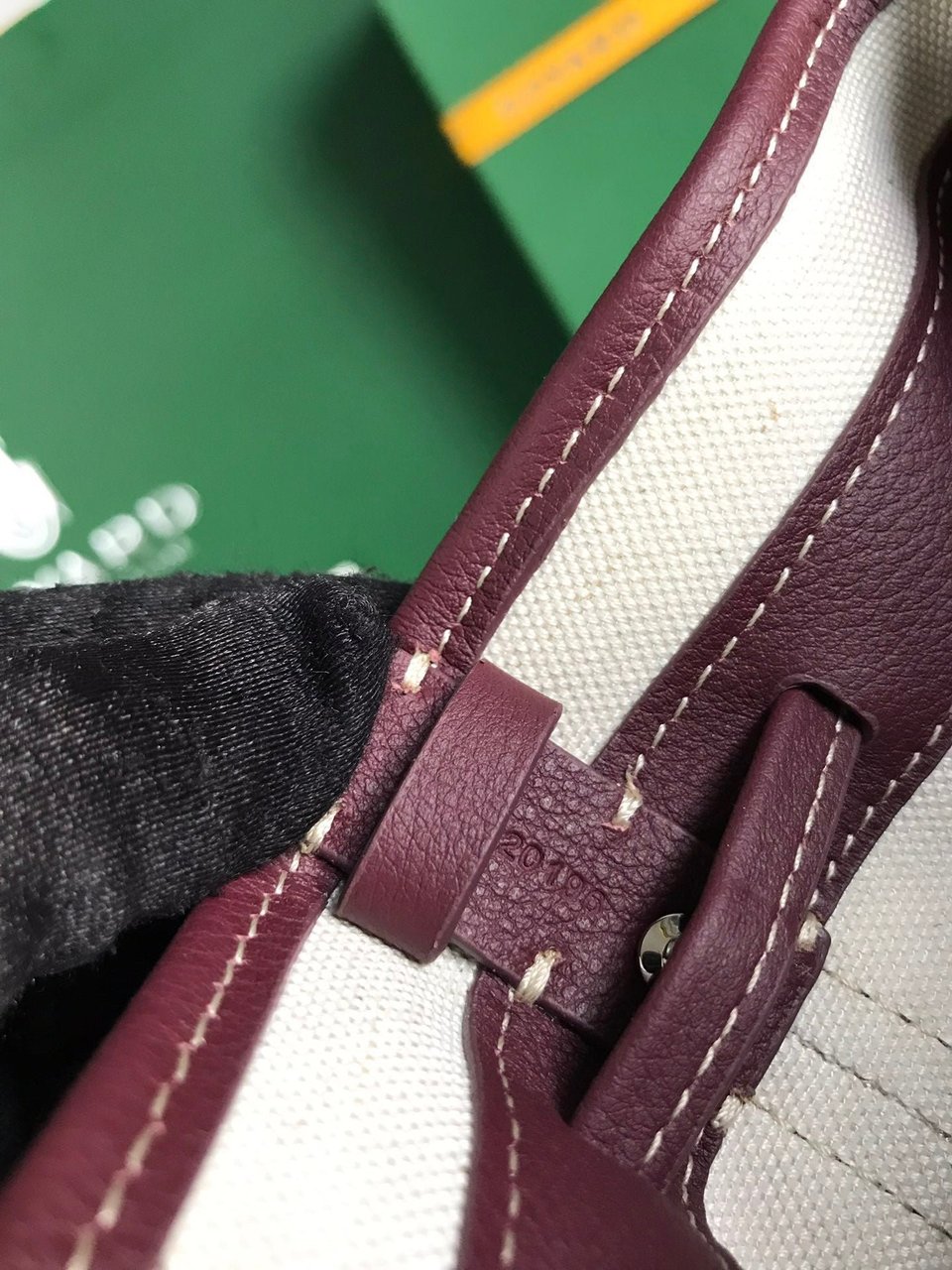 Goyard Petit Flot Bucket Bag 22 Cm Wine Red Goyardine Canvas And Lambskin Trim view 6