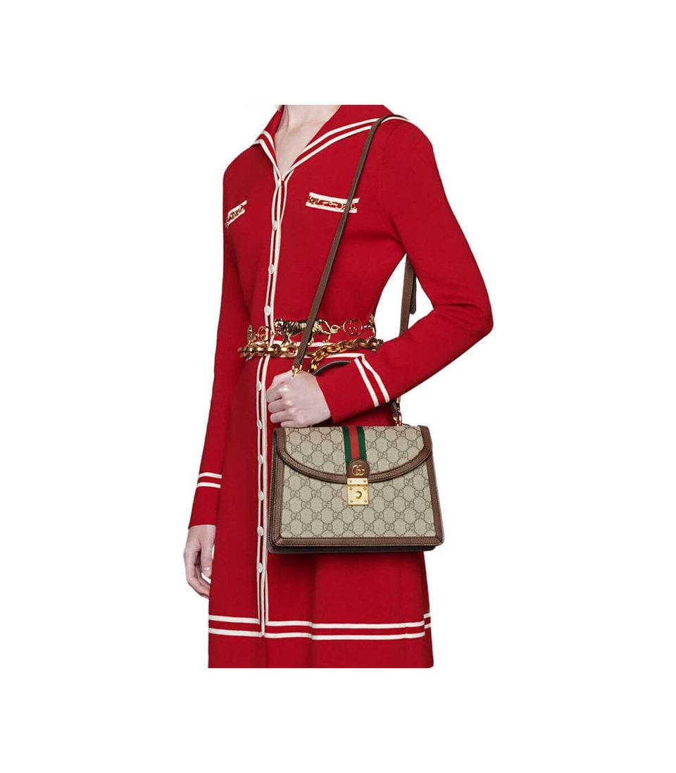 Gucci Ophidia Small Top Handle Bag With Web view 3