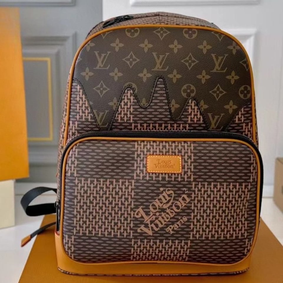 Louis Vuitton Nigo Monogram Reverse Canvas Backpack Brown 29Cm view 3