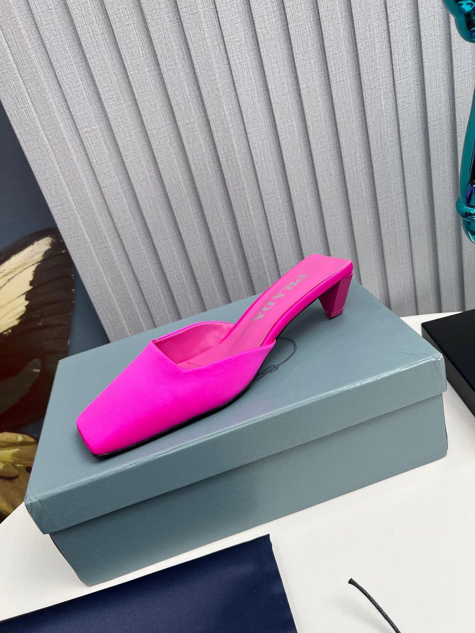 Prada Leather Mules Pink view 7