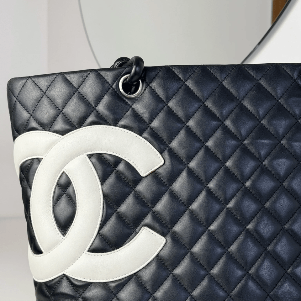 Chanel Calfskin Quilted Large Cambon Tote Black 41Cm/16in view 8