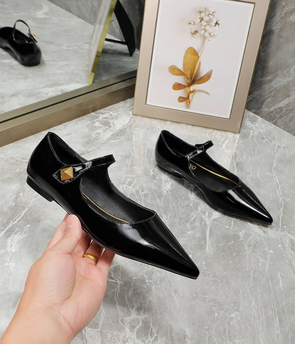 Valentino Garavani Tiptoe Patent Leather Ballet Flats Black 2W2S0Gc3Eru0No view 8