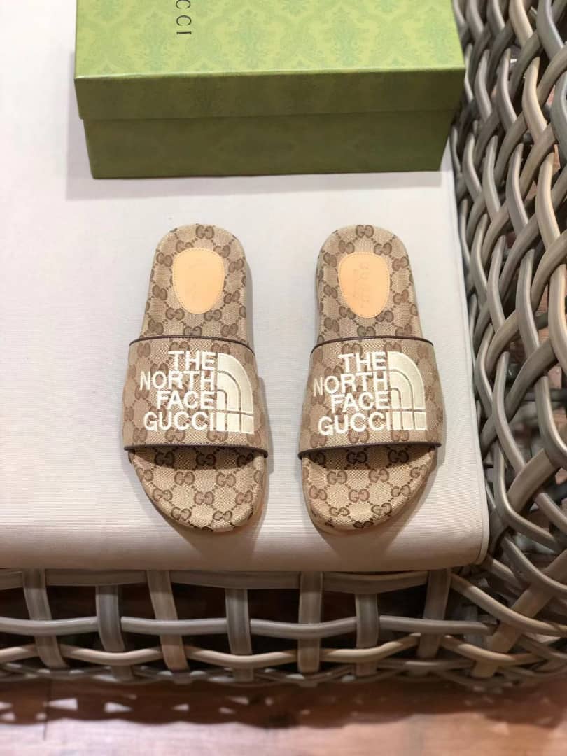 Gucci X The North Face Women?S Slides Beige And Brown view 5