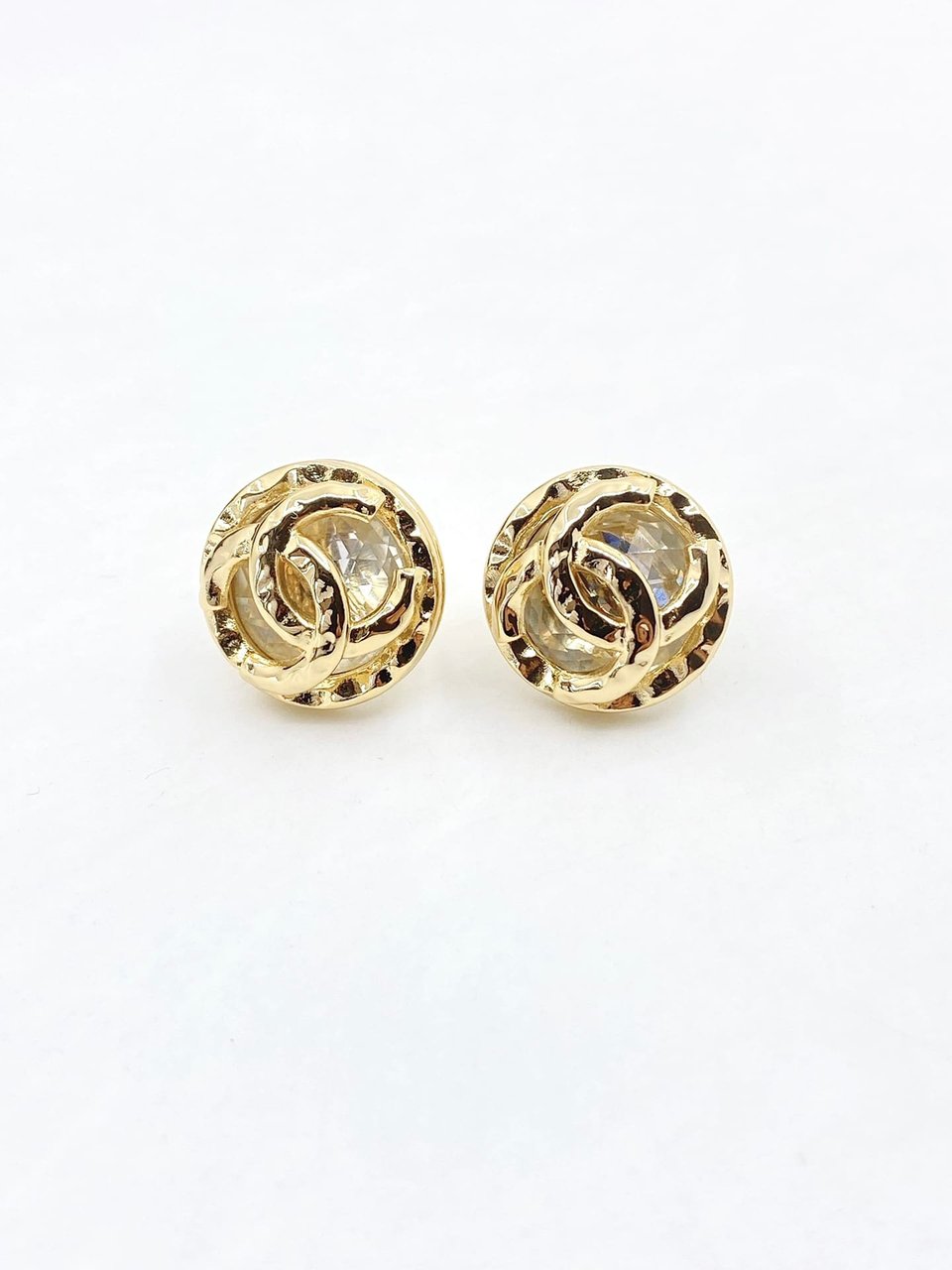 Chanel Cc Button Clip-On Earrings view 2
