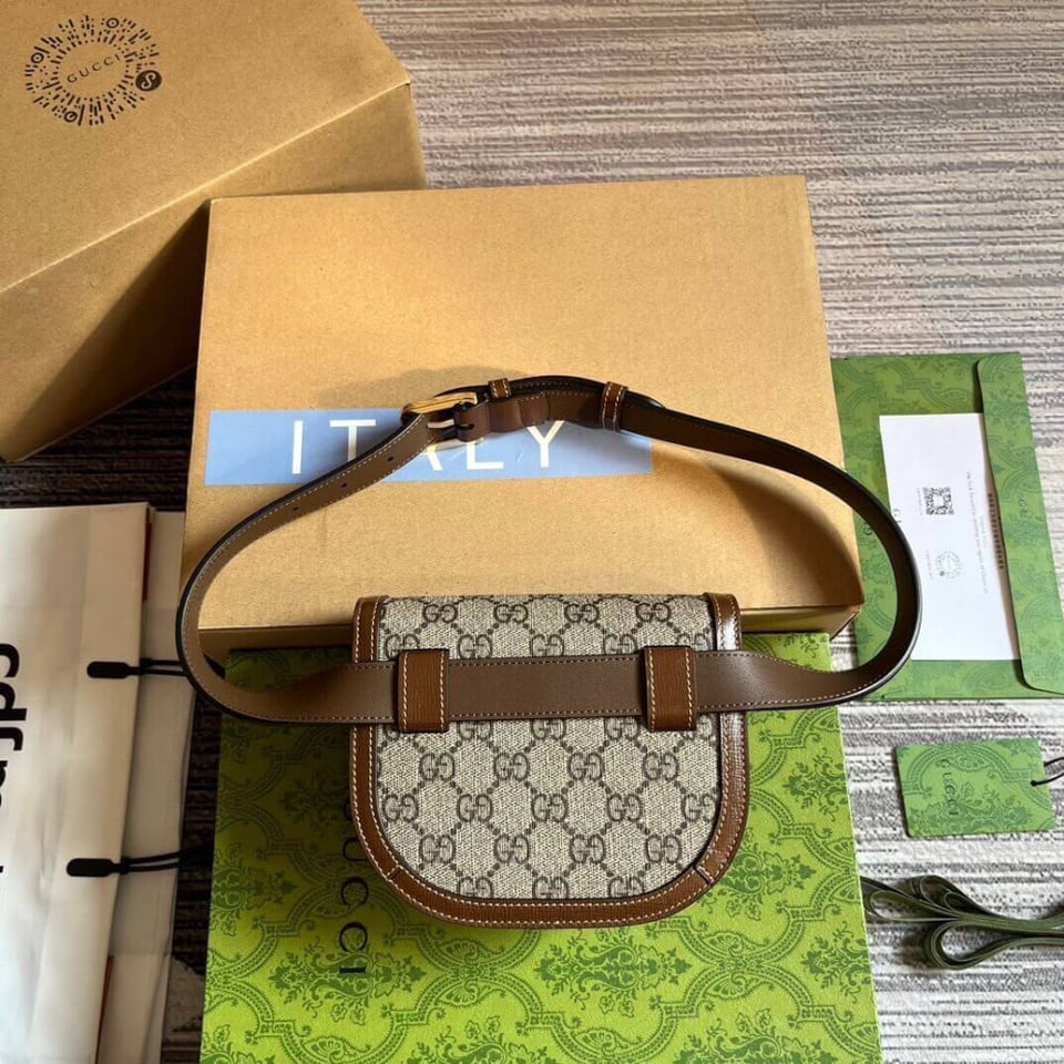 Gucci GG Supreme Horsebit 1955 Rounded Belt Bag view 5
