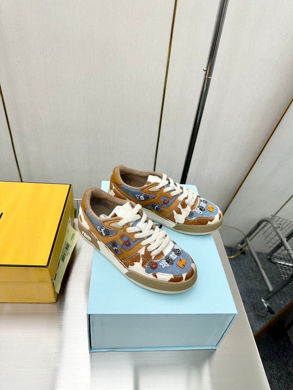 Fendi Match Suede Low Tops Brown And Blue view 8