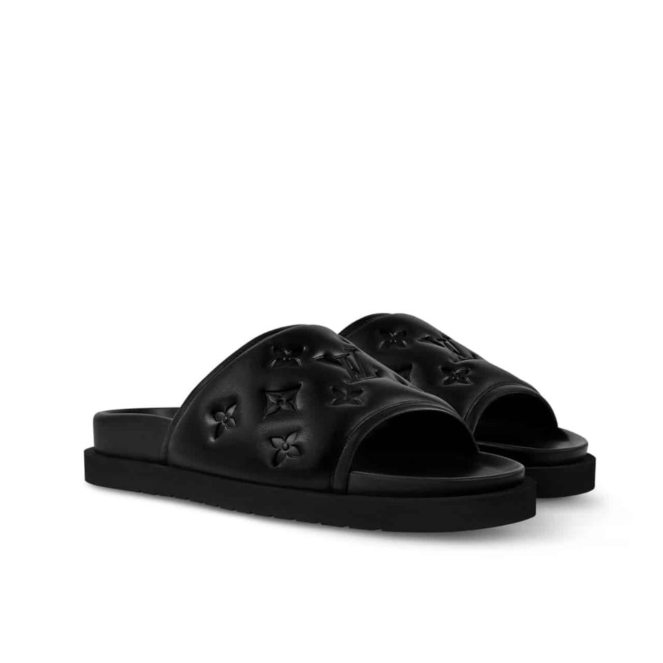 Louis Vuitton Miami Mule Monogram Embossed Synthetic Black 1Adgfe view 2