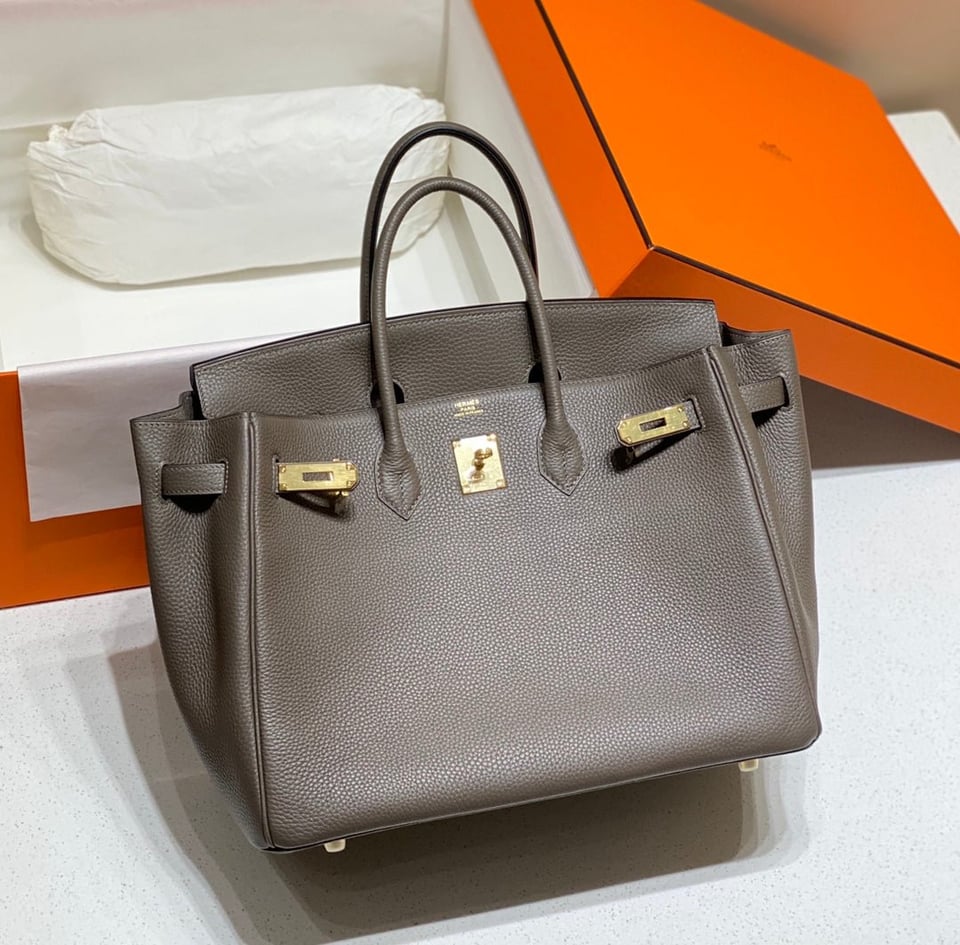 Hermes Birkin 35Cm Dark Grey Togo Leather Gold Hardware view 3