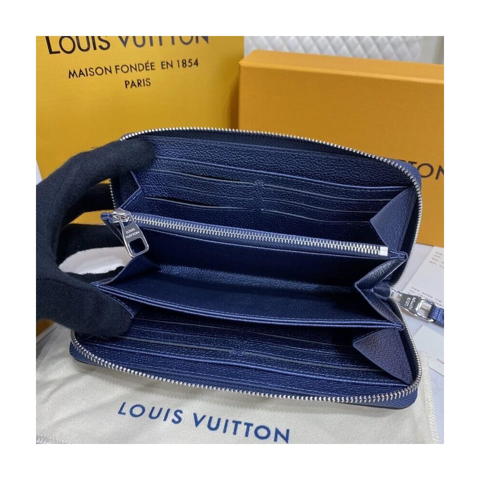 Louis Vuitton Monogram Empreinte Leather Zippy Wallet Navy Nacre view 8