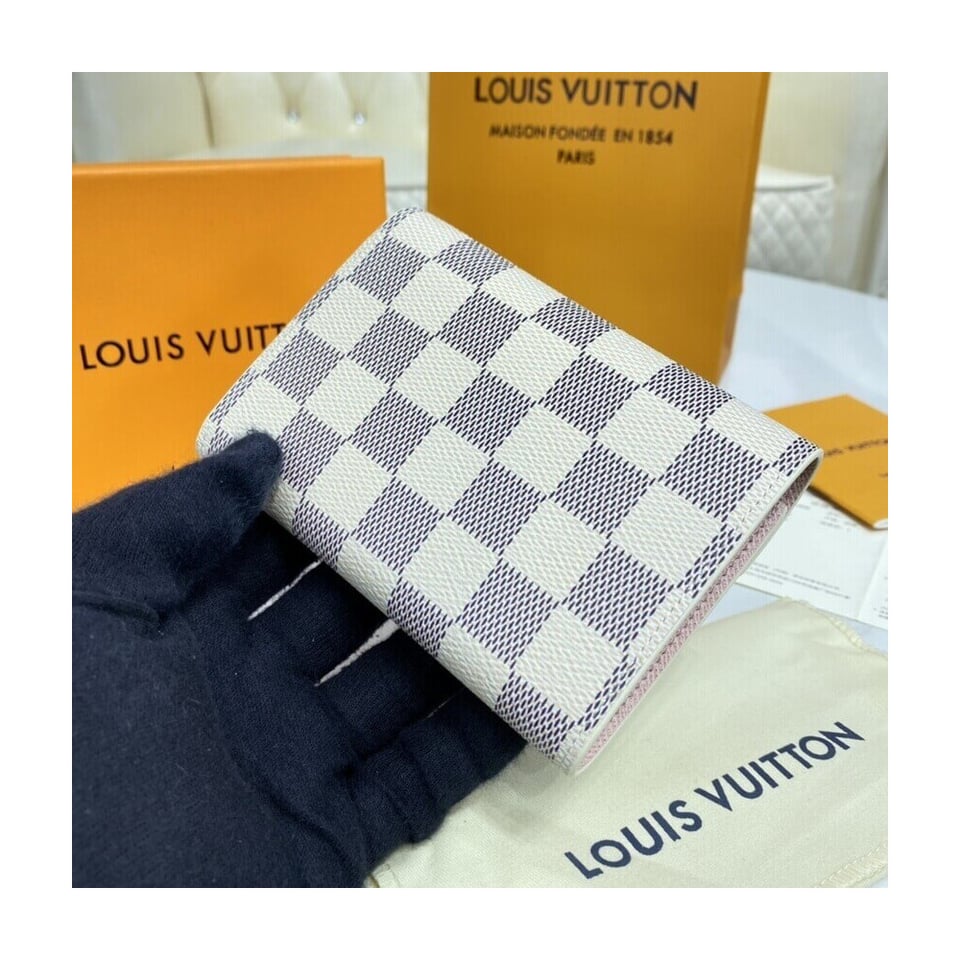Louis Vuitton Damier Azur Victorine Wallet Pink view 4