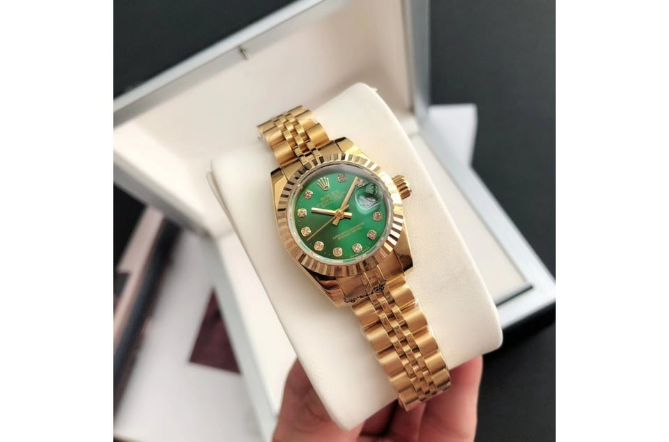 Rolex Datejust 36/28mm RG/RG Jub Green/Dial view 6