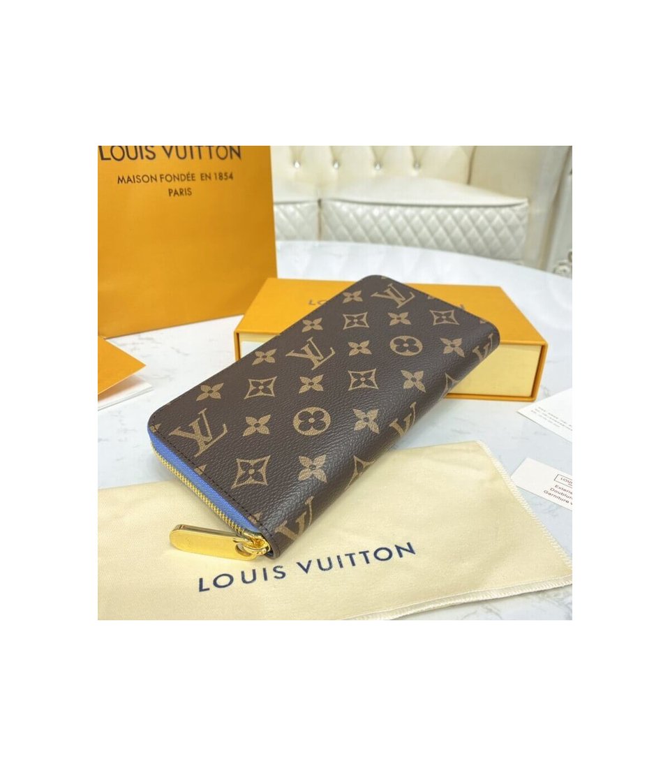 Louis Vuitton Monogram Zippy Wallet Blue view 5