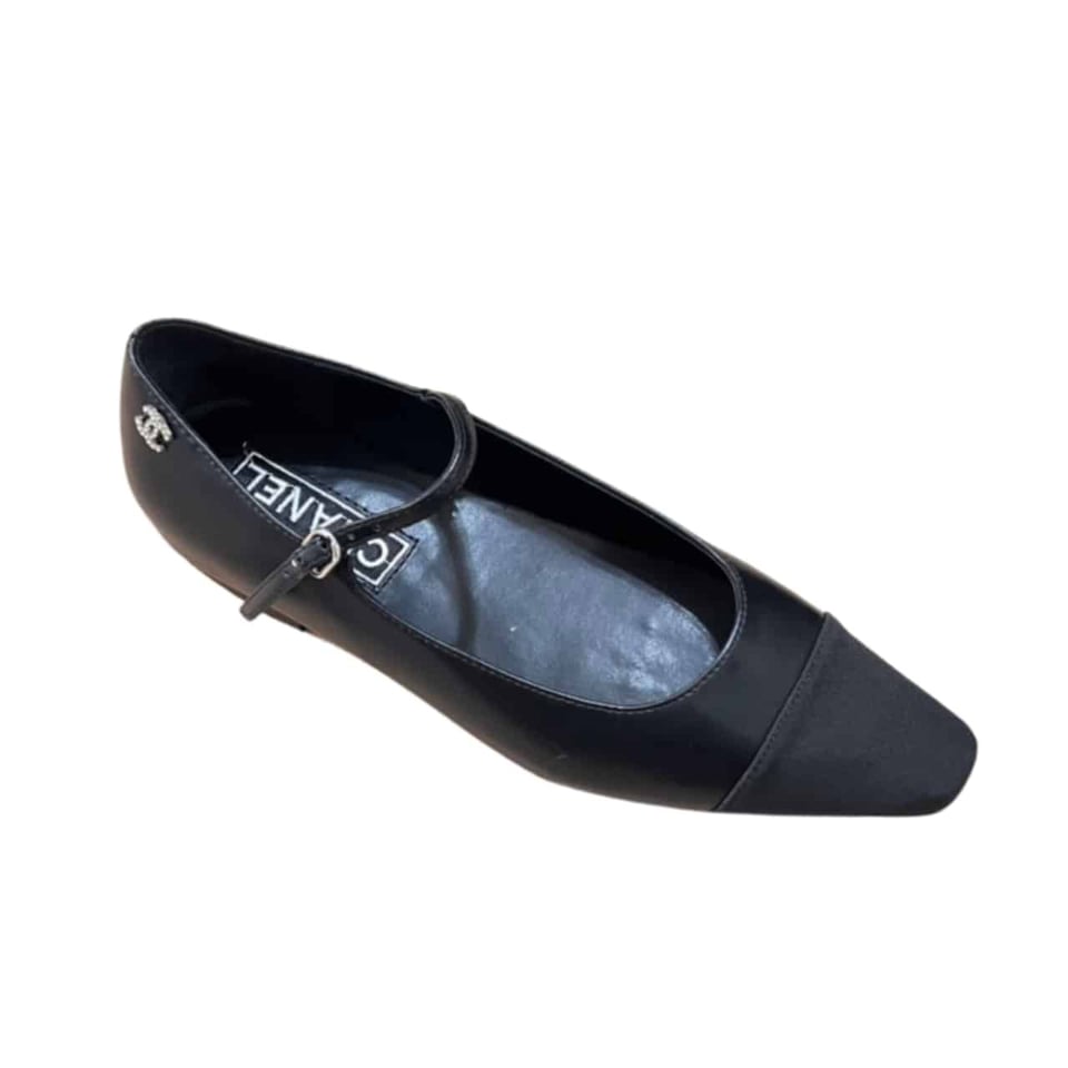 Chanel Square Toe Ballet Flats Black view 2