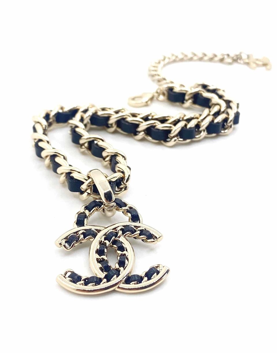 Chanel Metal Chain Cc Choker Necklace Gold view 5