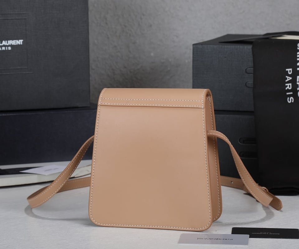 Saint Laurent Kaia North/South Satchel In Leather Beige view 4