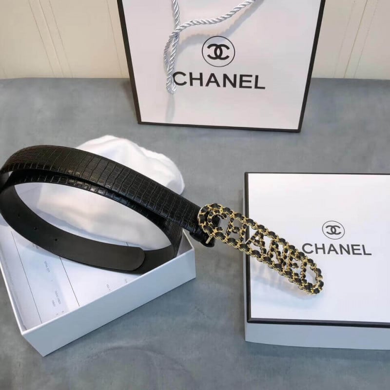 Chanel Lizard Calfskin 30mm Belt AA6600 view 7