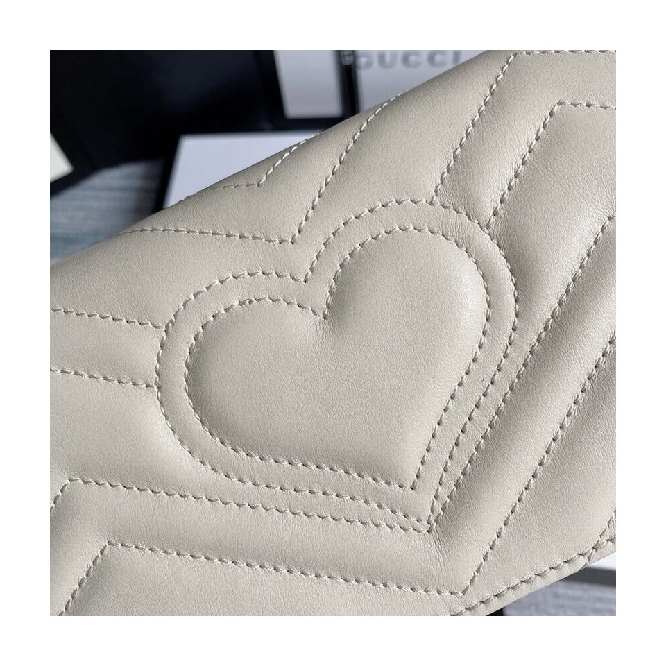Gucci GG Marmont Mini Bag In White Leather view 8