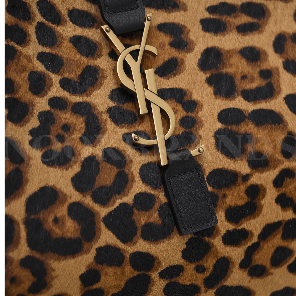 Saint Laurent Leopard Print Tote Bag Brown view 4