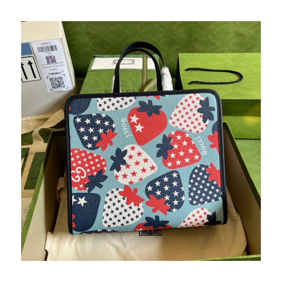 Gucci Strawberry Star Tote Bag view 3