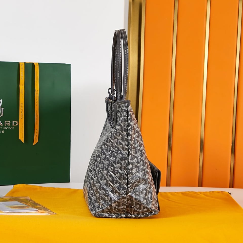 Goyard Saint Louis Pm 34Cm Grey Canvas Chevroches Calfskin view 10