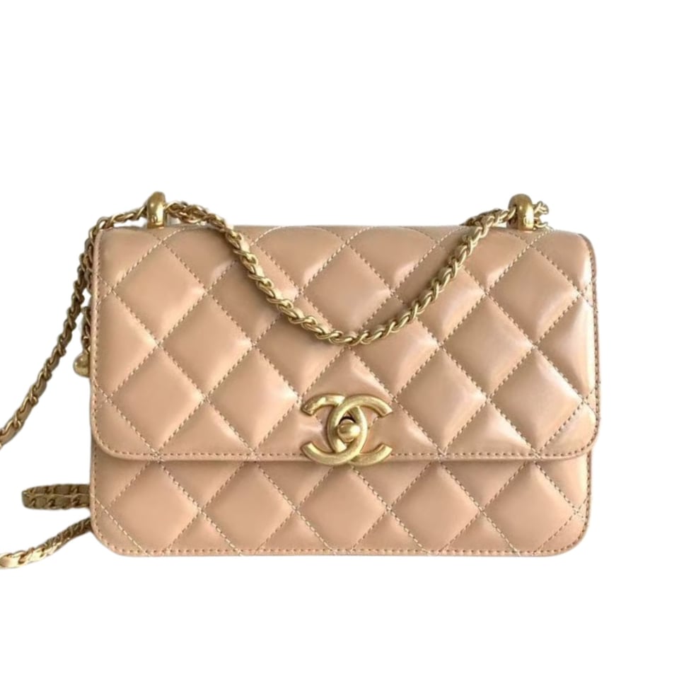 Chanel Calfskin Quilted Perfect Fit Flap Beige 22cm view 2