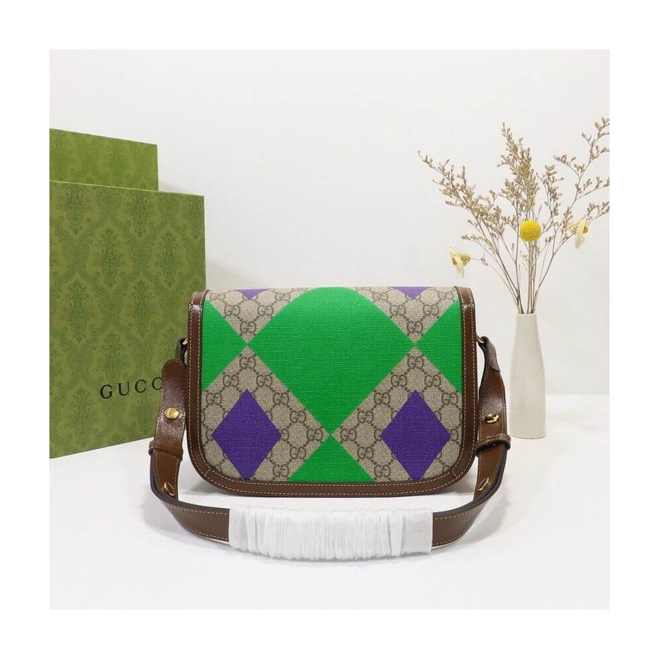Gucci Horsebit 1955 Shoulder Bag With Geometric Print view 5
