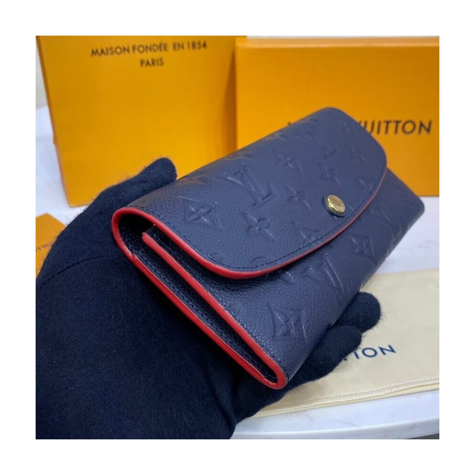 Louis Vuitton Monogram Empreinte Emilie Wallet Marine Rouge view 5