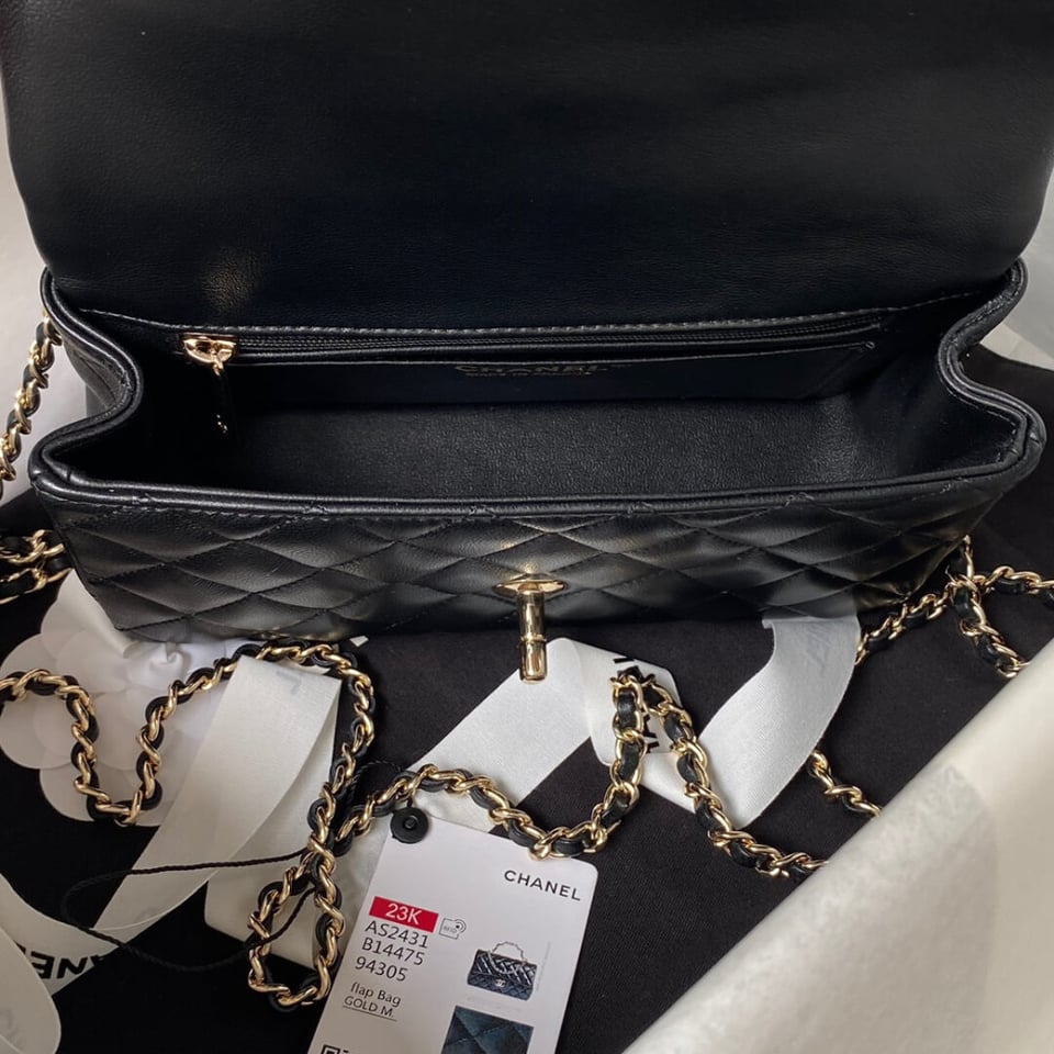 Chanel Mini Flap Bag With Metal Top Handle view 9