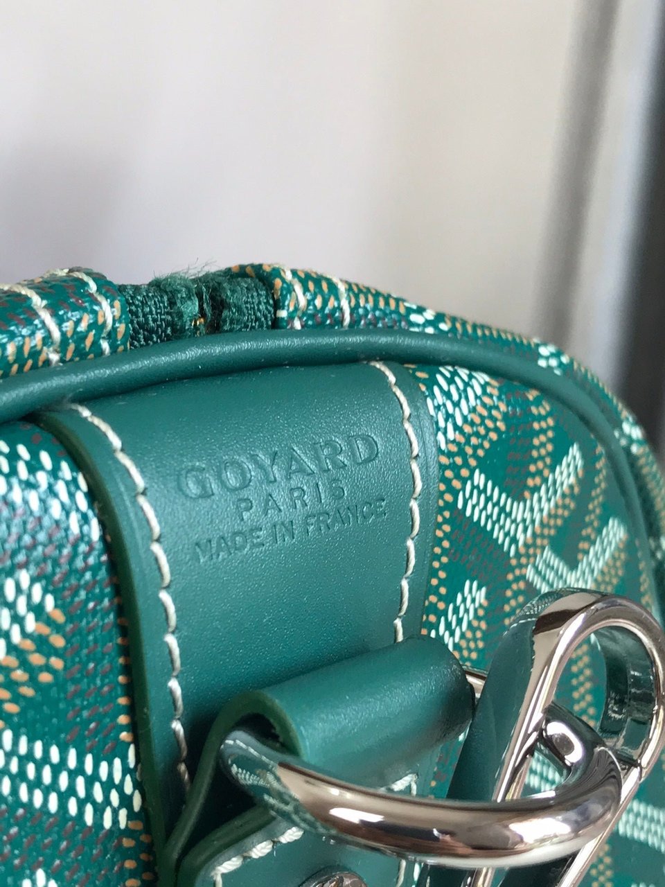 Goyard Boston 50cm Bag Green Goyardine Canvas And Calfskin Trim view 5