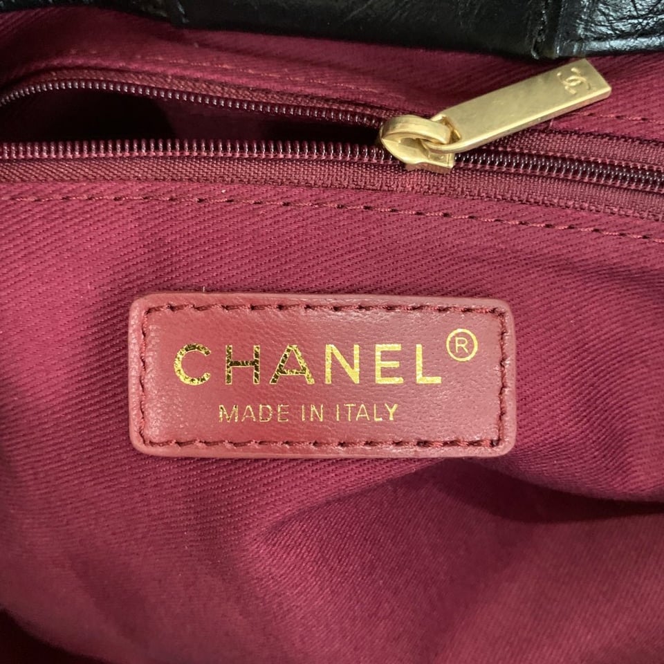 Chanel Shopping Bag 38Cm Black Quilted Aged Calfskin Ghw view 5