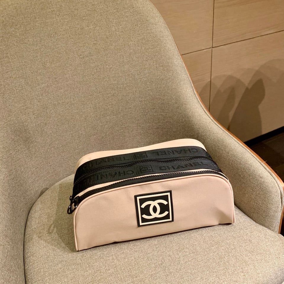 Chanel Sport Line Clutch Bag 26 Pastel Pink Canvas