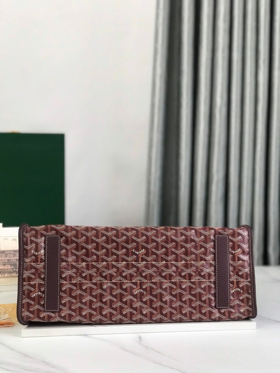 Goyard Hardy Pm Bag 40 Cm Brown Goyardine Canvas And Taurillon Leather Trim view 6