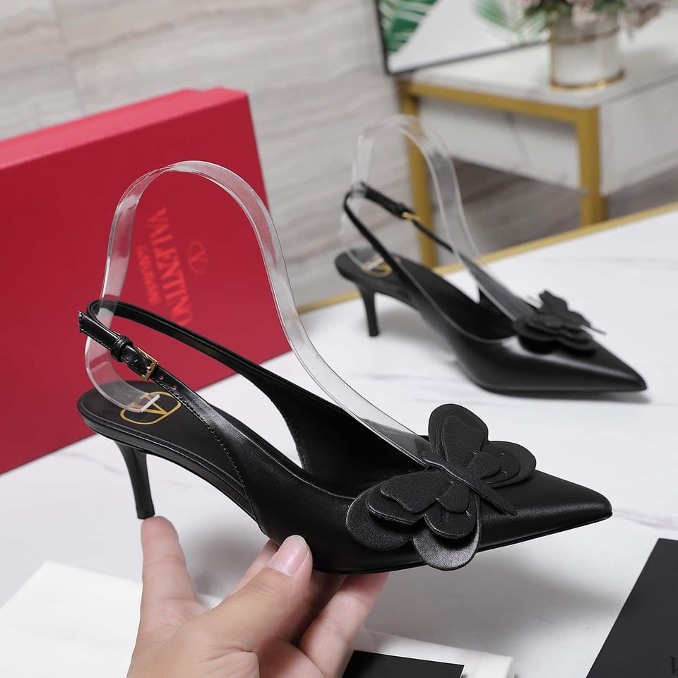 Valentino Garavani Papier Phalène Slingback Pumps Black view 9