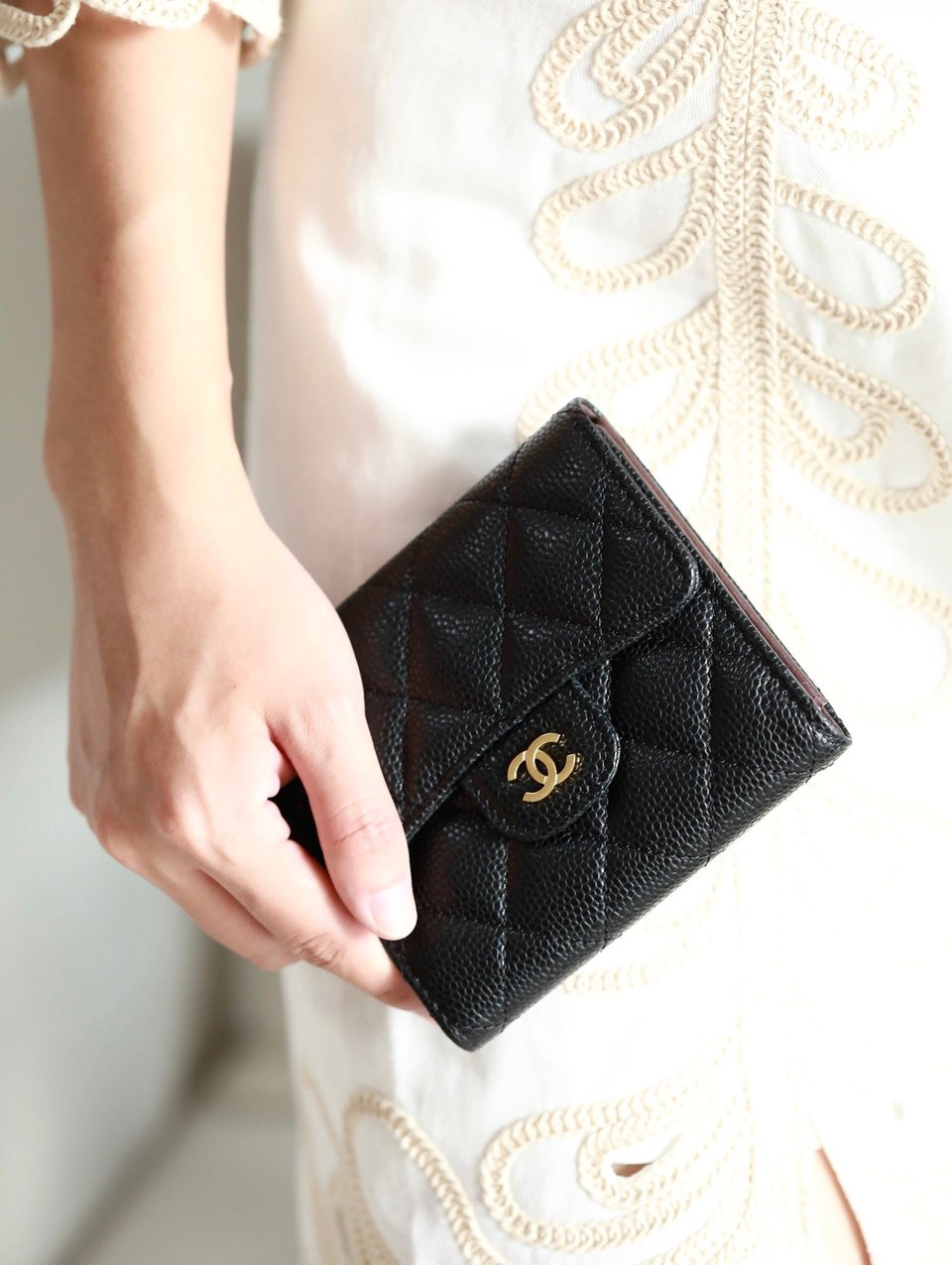 Chanel Flap Card Holder 11.5 Black Grained Calfskin Gold Icon view 6
