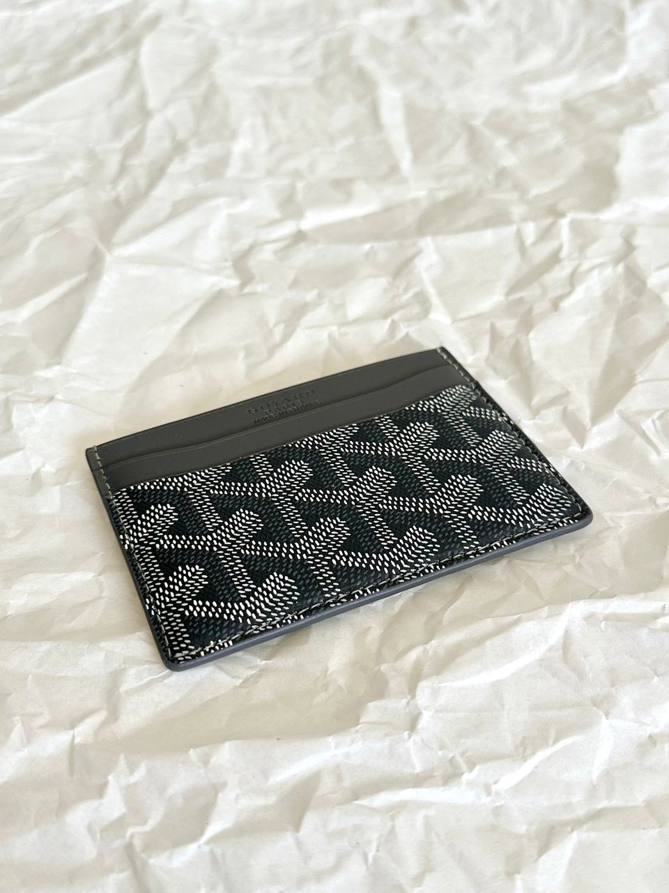Goyard Saint-Sulpice Card Wallet 10 Cm Grey Black Goyardine Canvas And Calfskin view 4