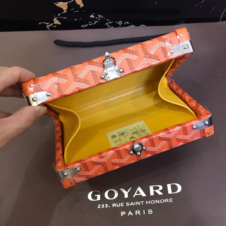 Goyard Minaudiere Trunk Bag 17Cm Orange Canvas view 8