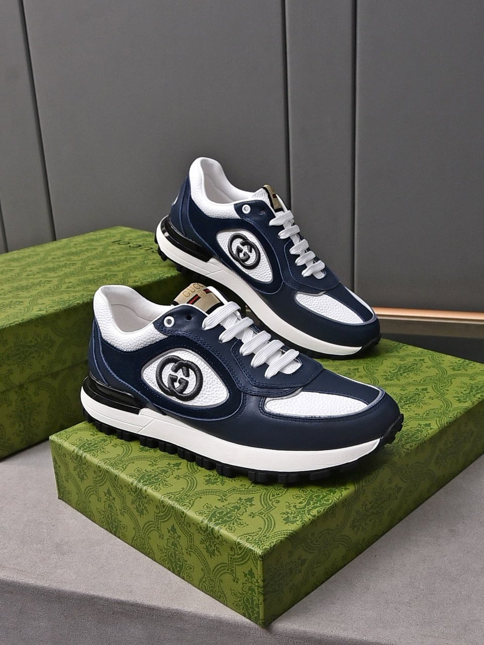 Gucci Double G Men’S Run Sneaker Blue view 5