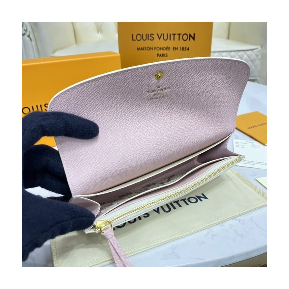 Louis Vuitton Damier Azur Emilie Wallet Pink view 10
