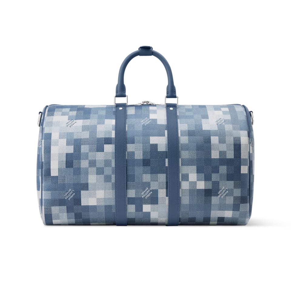 Louis Vuitton Keepall Bandoulière Bag 45cm/17.7in Denim Blue M29601 view 5